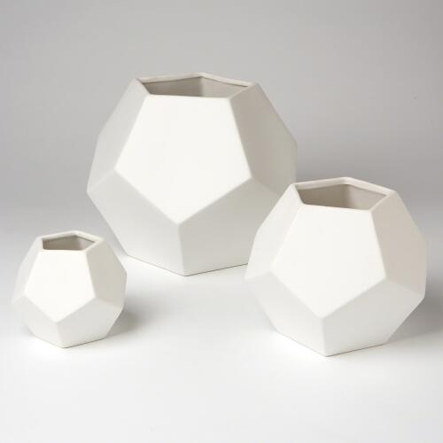 Faceted Vase-Matte White