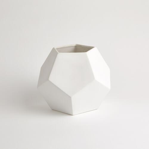 Faceted Vase-Matte White