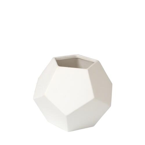 Faceted Vase-Matte White
