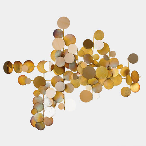 dots wall decor-brass/gold