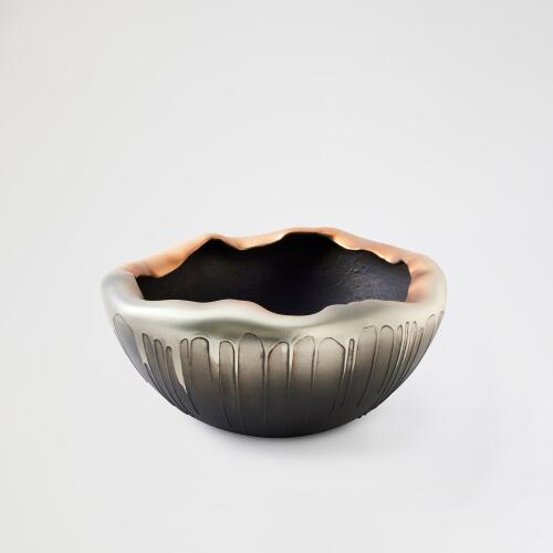 Textured Silver Graphite Vase-Lg