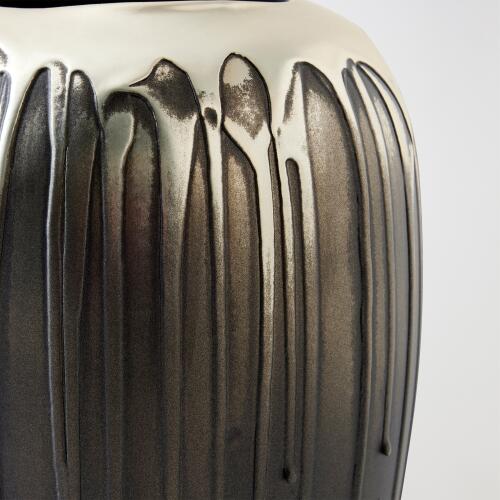 Textured Silver & Graphite Vase