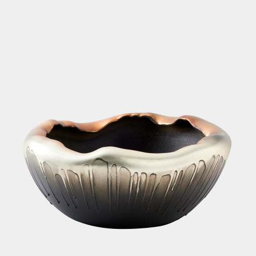 Selena Textured Silver and Graphite Bowl