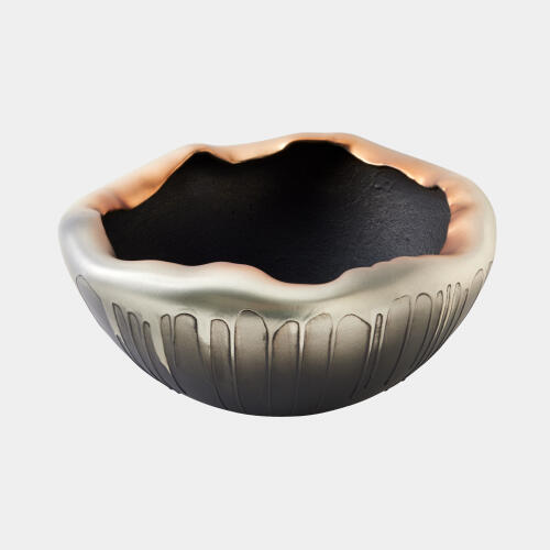 Selena Textured Silver and Graphite Bowl