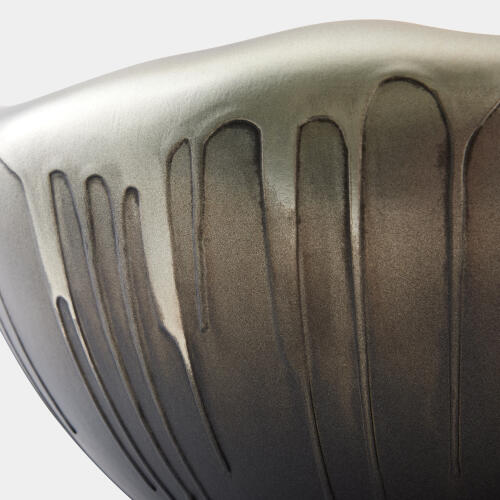 Selena Textured Silver and Graphite Bowl