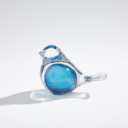 Glass Bird-Clear w/Blue