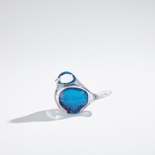Glass Bird-Clear w/Blue