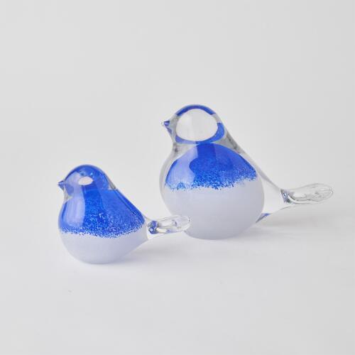 Glass Bird-Blue w/White