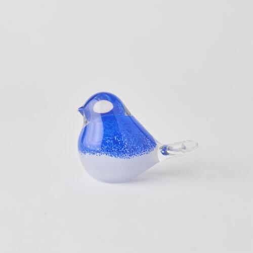 Glass Bird-Blue w/White
