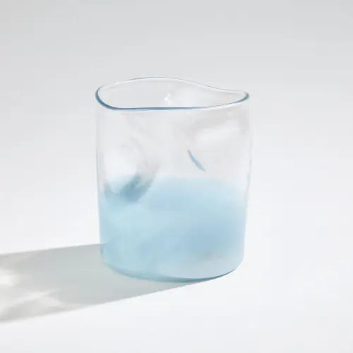 Woozy Vase-Clear/Blue