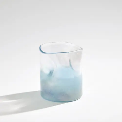 Woozy Vase-Clear/Blue