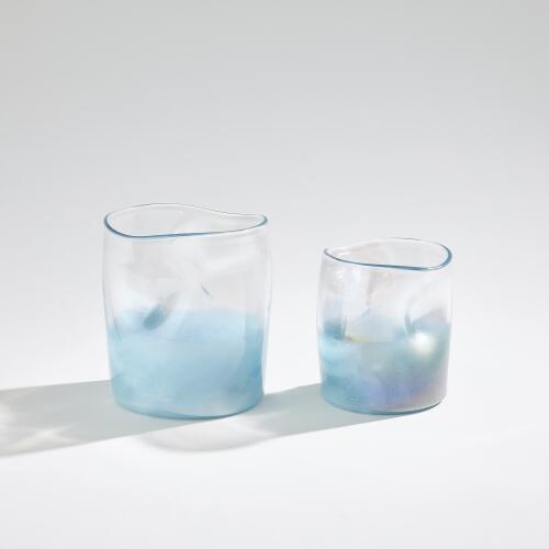 Woozy Vase-Clear/Blue