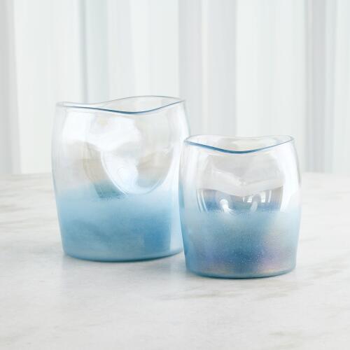 Woozy Vase-Clear/Blue