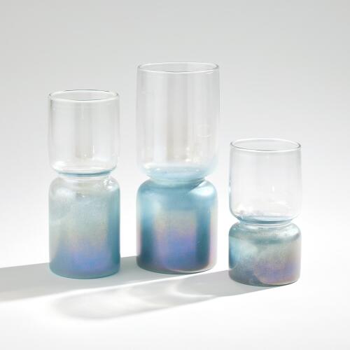 Nipped-In Vase-Clear/Blue