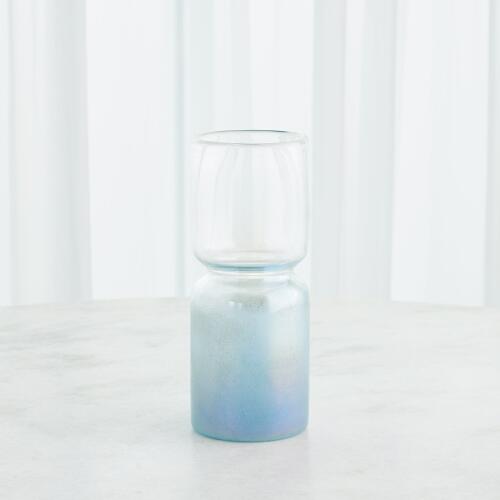 Nipped-In Vase-Clear/Blue