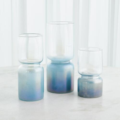 Nipped-In Vase-Clear/Blue