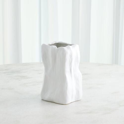 Irregular Square Vase-White