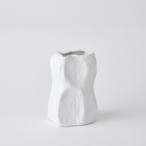 Irregular Square Vase-White