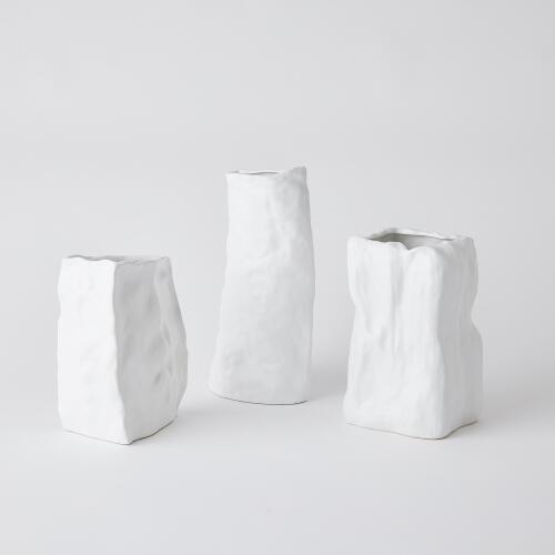 Irregular Square Vase-White