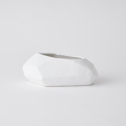 geometric angled planter-white