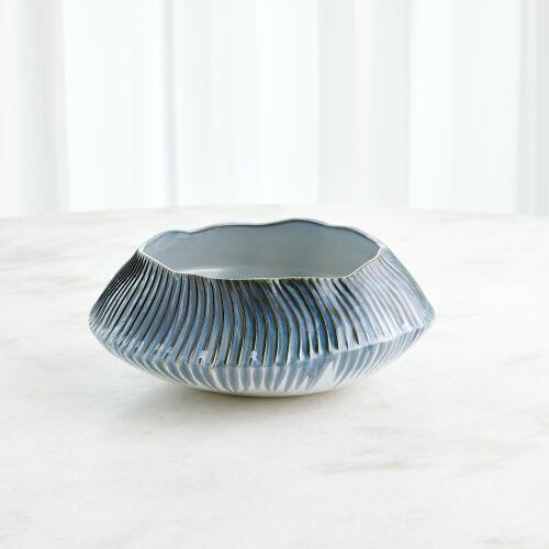 Etched Blue Rimed Planter