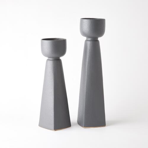 Cupped Vase-Dark Grey
