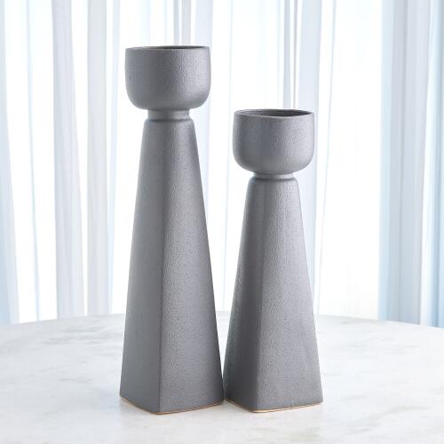 Cupped Vase-Dark Gray