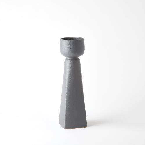 Cupped Vase-Dark Grey