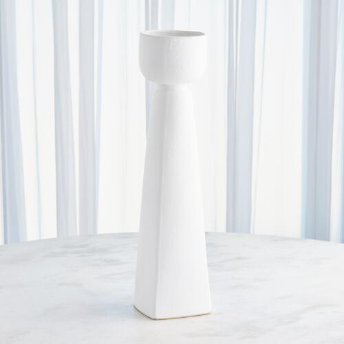 Cupped Vase-White