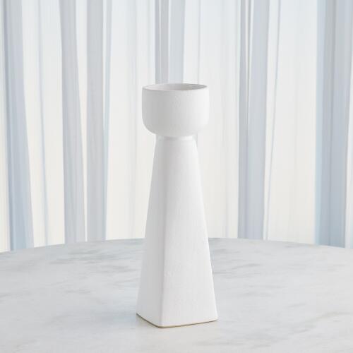 Cupped Vase-White