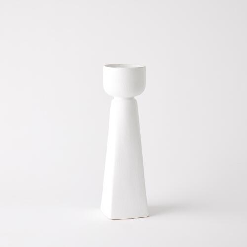Cupped Vase-White