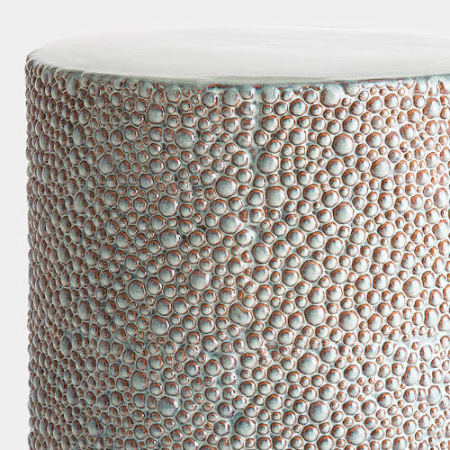 Ferradas Stone Stool-Shiny Gray/White