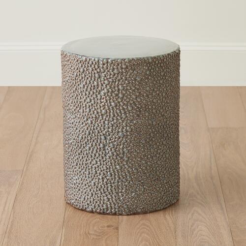 Pebble Stool-Shiny Grey/White