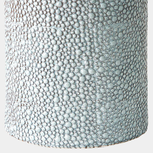 Ferradas Stone Stool-Shiny Blue/White