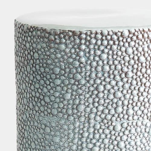 Ferradas Stone Stool-Shiny Blue/White