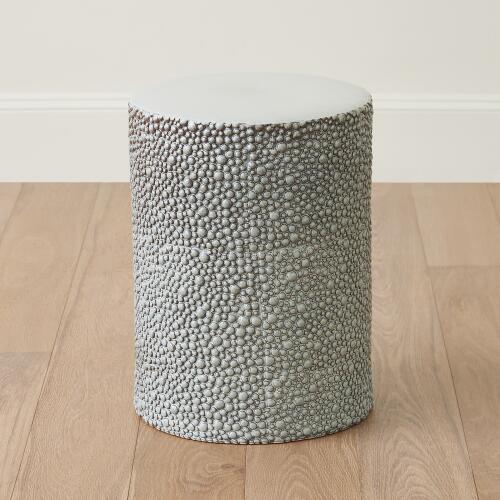 Pebble Stool-Shiny Blue/White