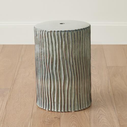 Texture Wave Stool-Shiny Grey