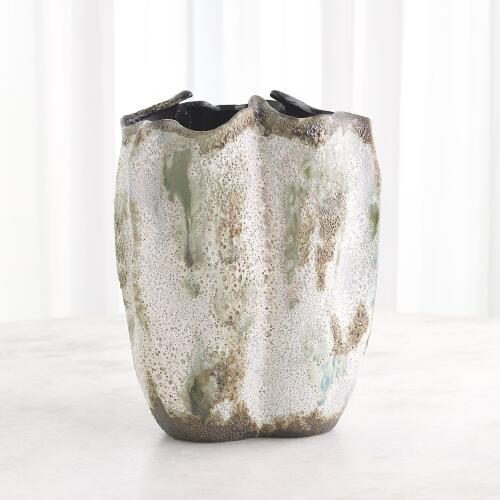 Ceramic Pinched Vase-Green