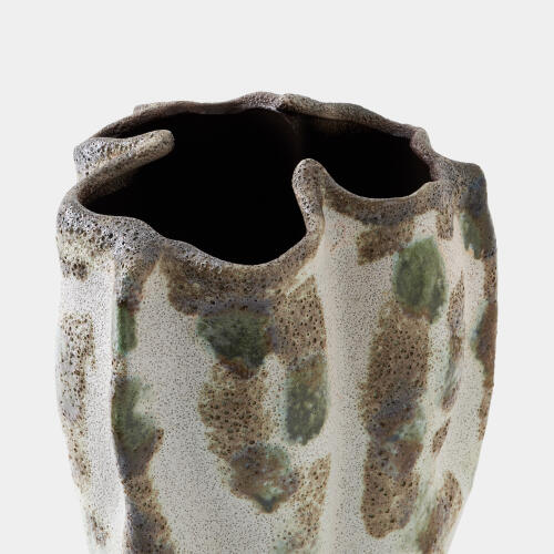 Ceramic Pinched Vase-Green