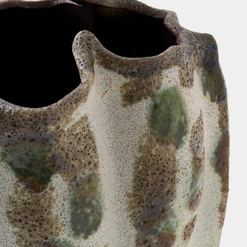 Ceramic Pinched Vase-Green