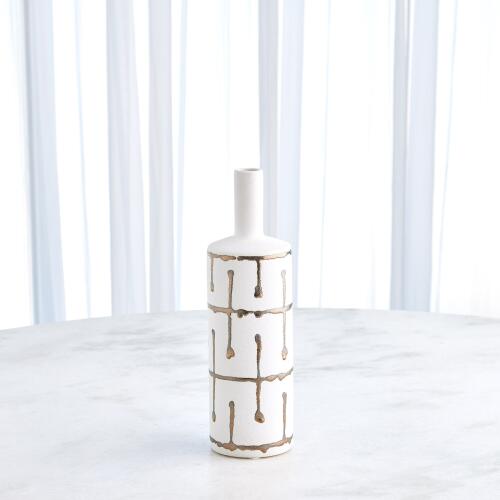 Golden Stripe White Vase