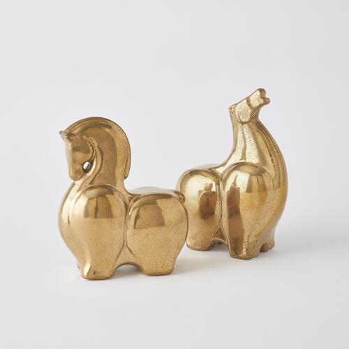 Greek Fat Horse-Head Down-Reactive Gold