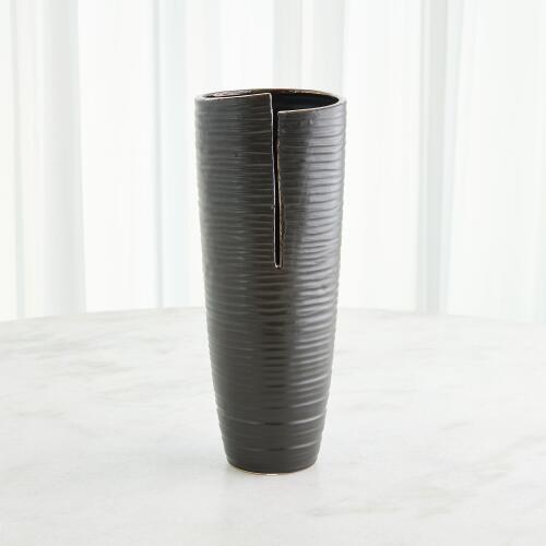 Split Vase-Metallic Black