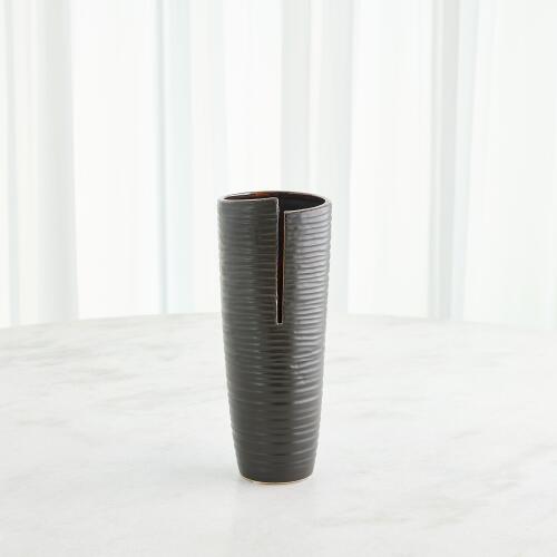 Split Vase-Metallic Black