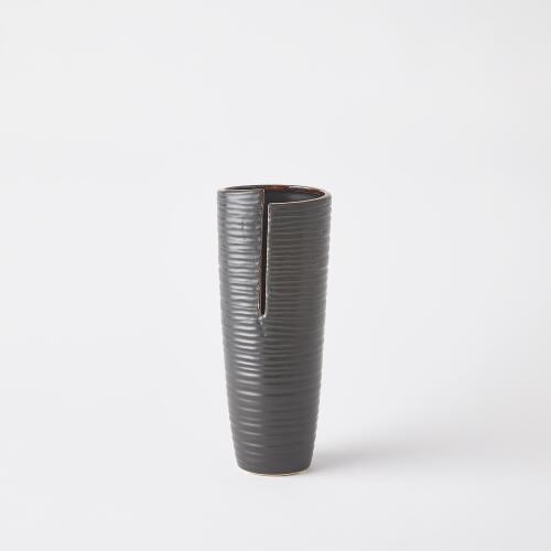 Split Vase-Metallic Black