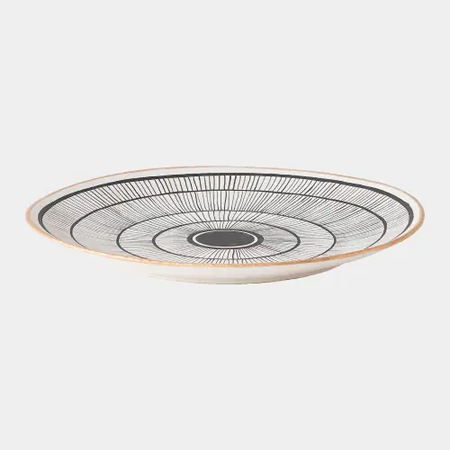 Medallion Black and Beige Charger