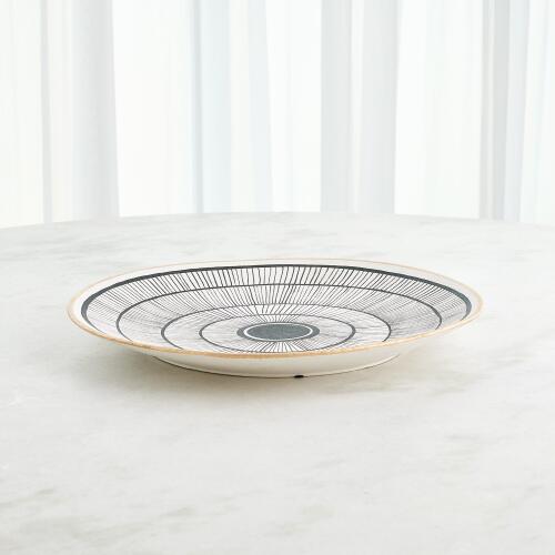 Medallion Black & Beige Charger