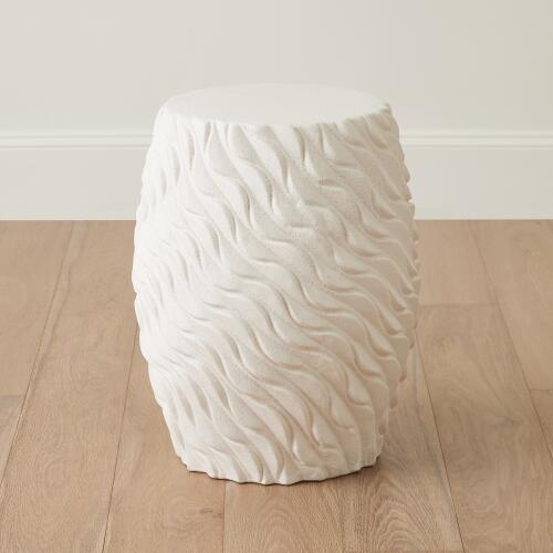 Wave Garden Stool-White