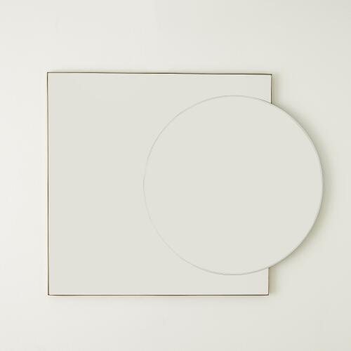 Mila Square/Circle Mirror-Brushed Brass