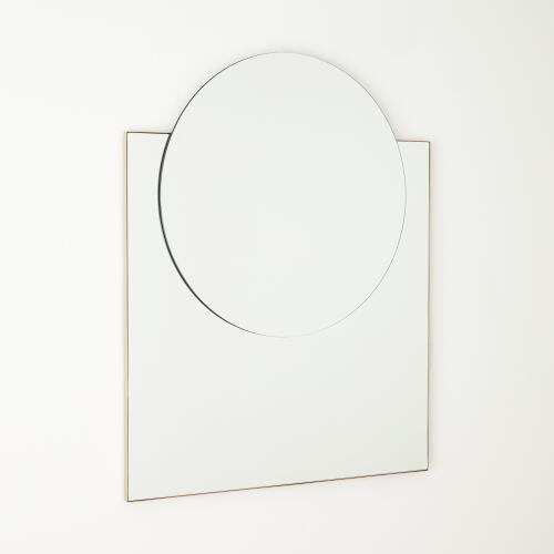 Square/Circle Mirror-Brushed Brass
